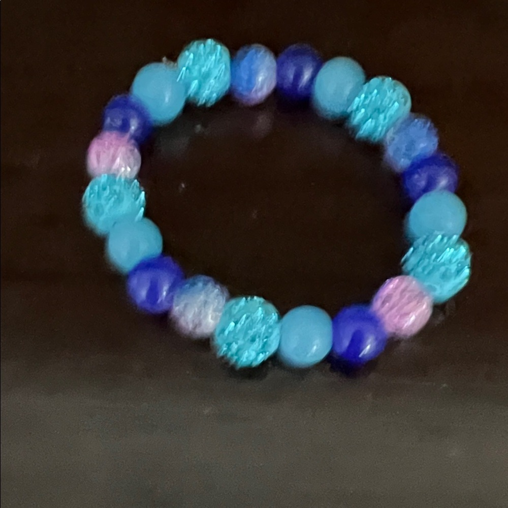 Vibrant Blue and Pink Beaded Bracelet